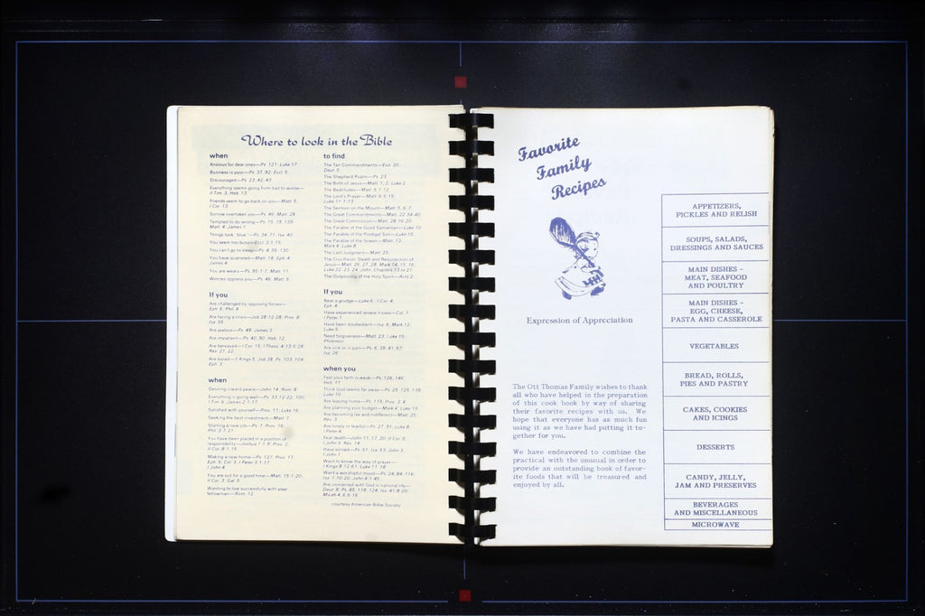 Ott & Vina (Evans) Thomas Cookbook (1988) - Family Recipes