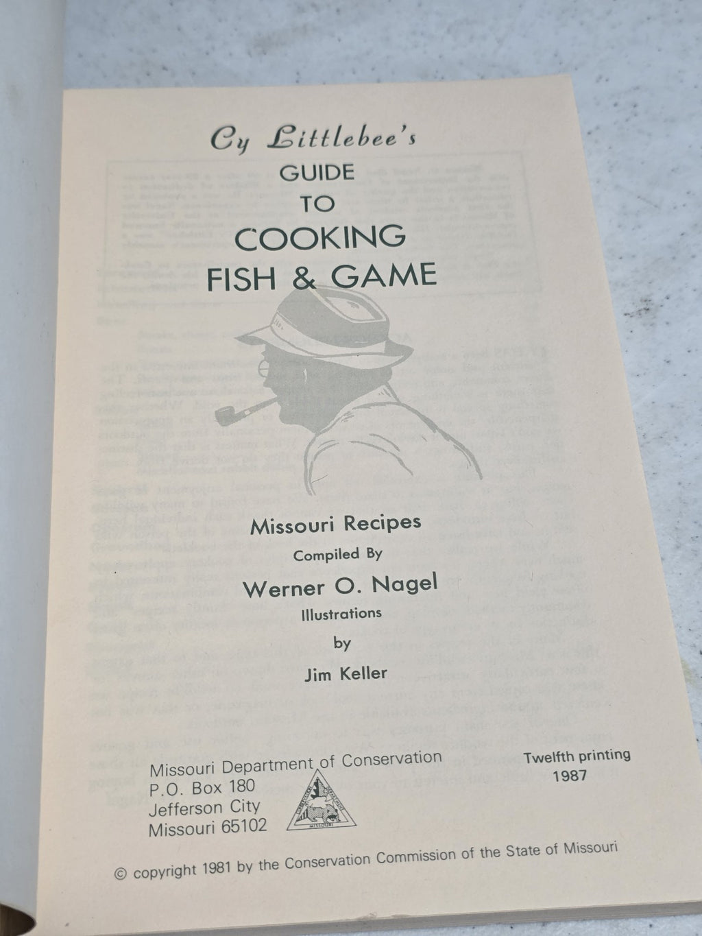 Vintage 1987 Cy Littlebee's Guide to Cooking Fish & Game Cookbook, MO Dept of Co