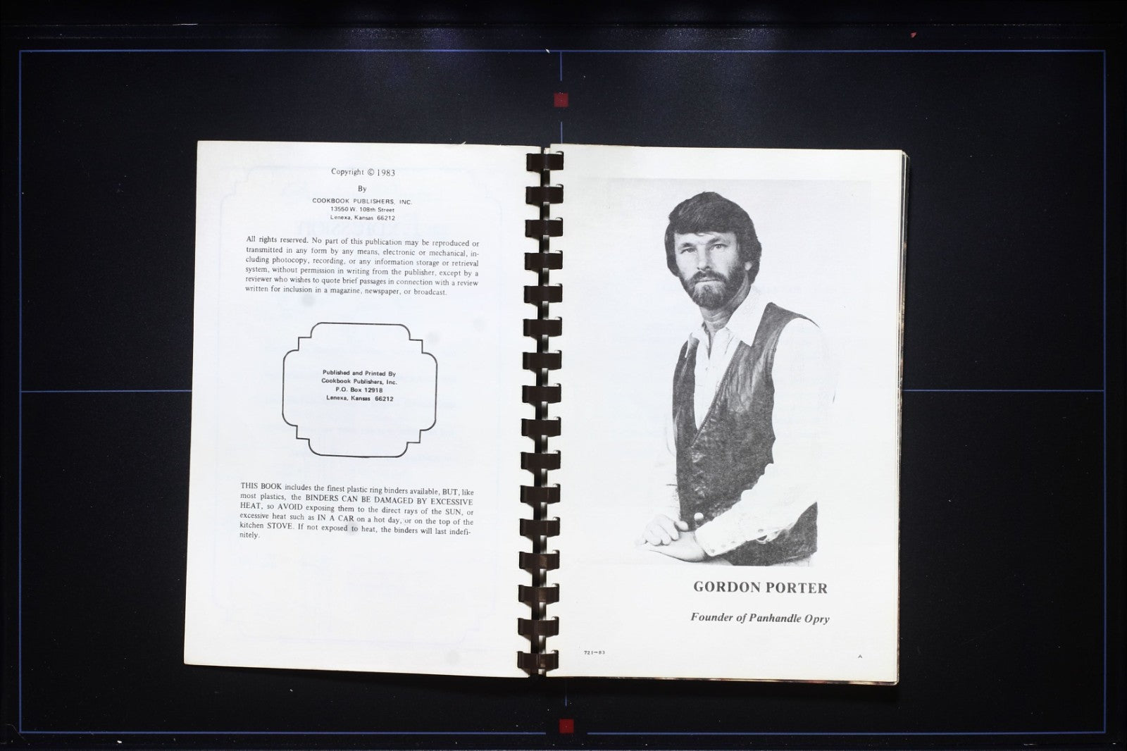 Panhandle Opry Cookbook (1983) - Mossy Head, Florida - Vintage Recipes