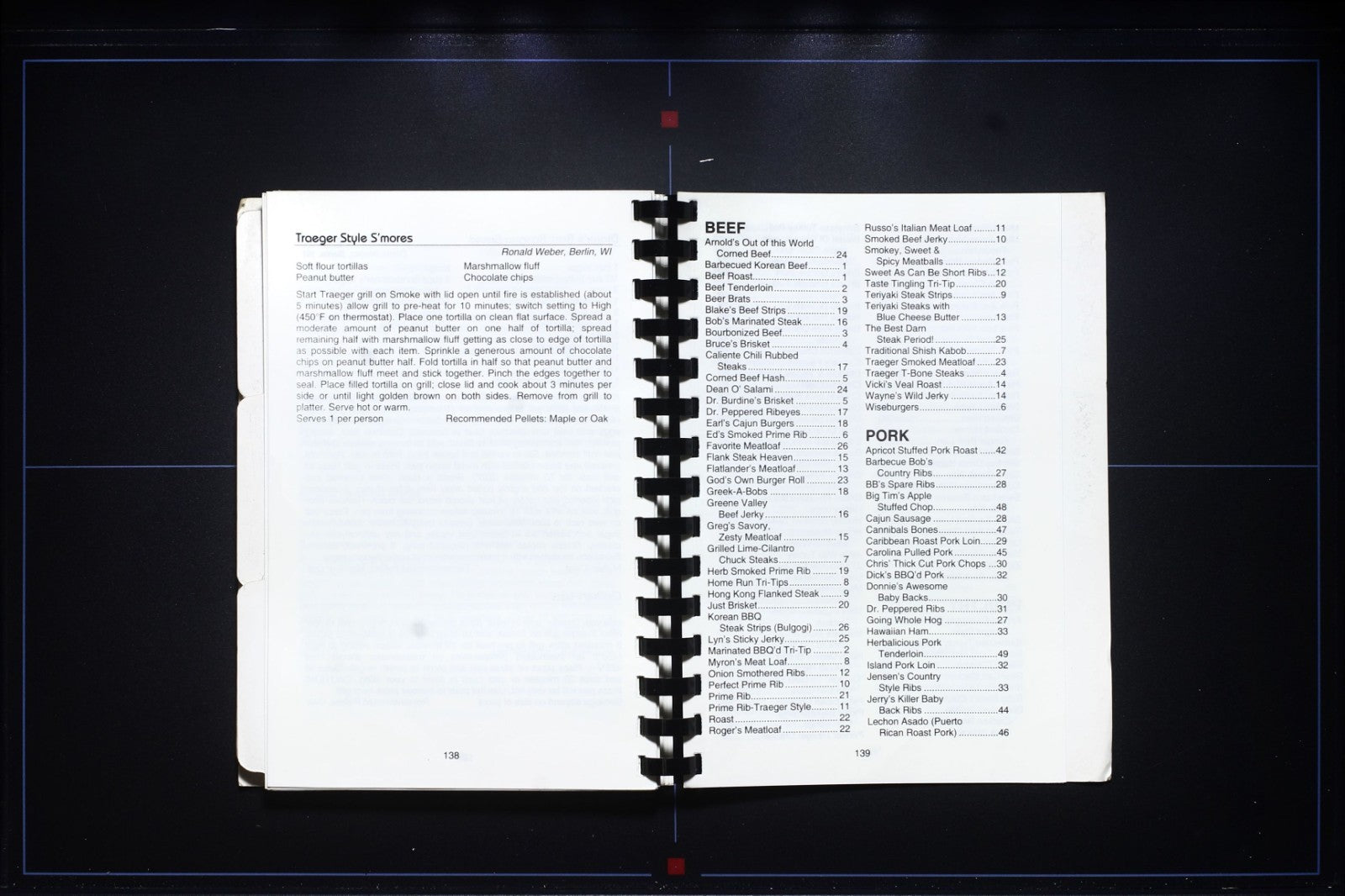 Traeger Cookbook (2008) - Mt. Angel, Oregon - Plastic Comb Binding Recipes