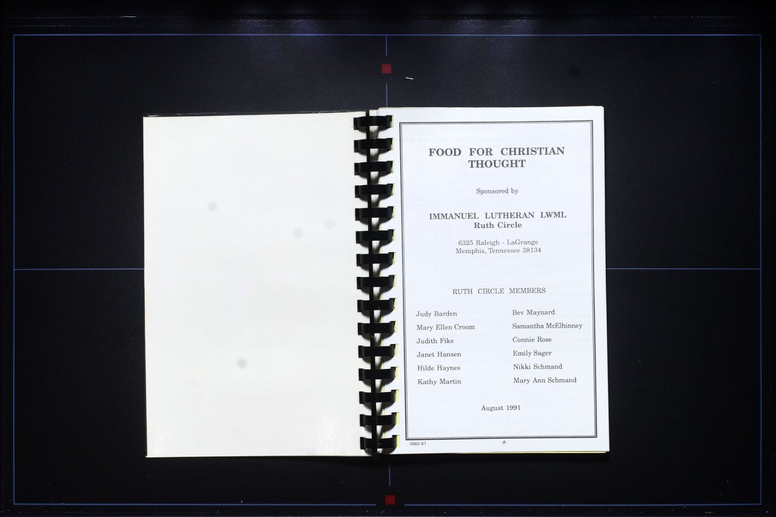 Immanuel Lutheran Cookbook (1991) - Memphis, Tennessee - Vintage Recipes