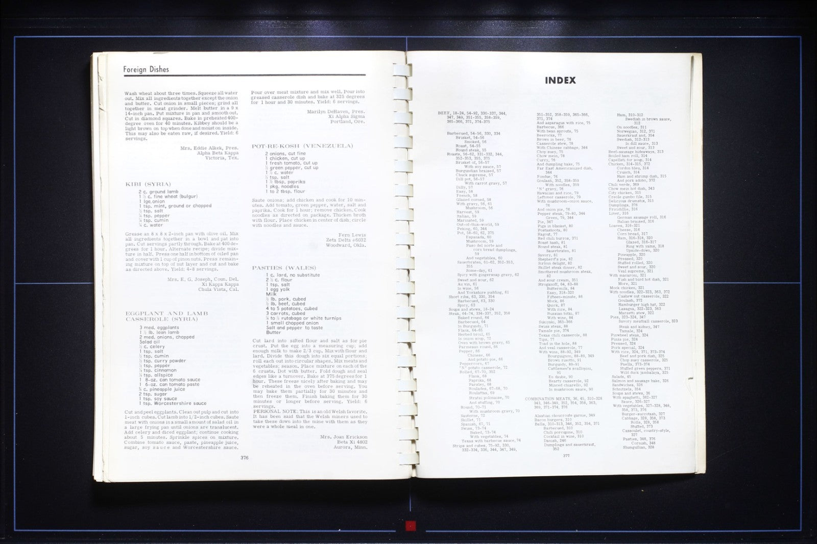 Beta Sigma Phi: Meats Cookbook - (1968) - Vintage Recipes - Greek Association