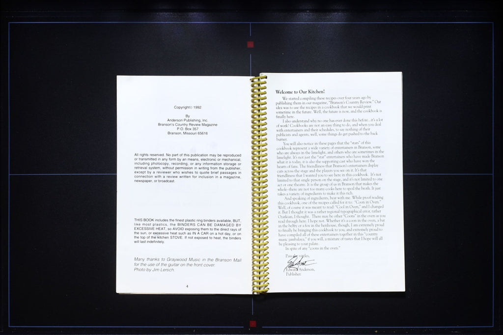 Branson's Country Music Cookbook (1992) - Missouri - Vintage Recipes Ozarks 