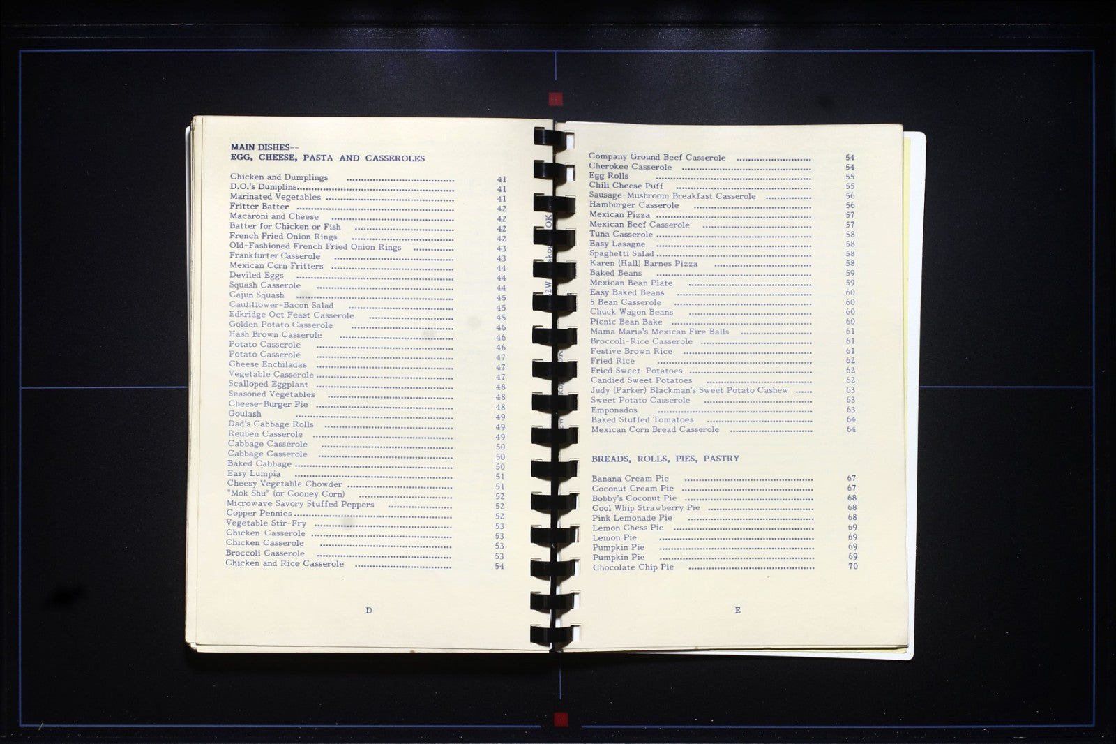 Ott & Vina (Evans) Thomas Cookbook (1988) - Family Recipes