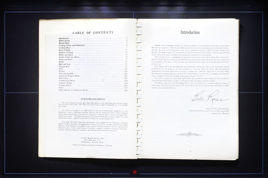 Beta Sigma Phi: Meats Cookbook - (1968) - Vintage Recipes - Greek Association