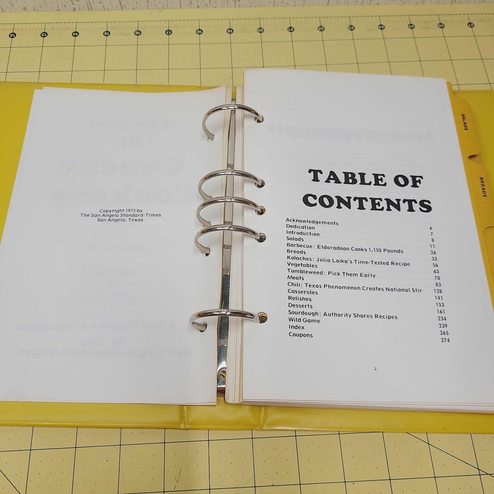 1975 Best of Concho Cookery: San Angelo Standard-Times, VTG Regional Cookbook TX