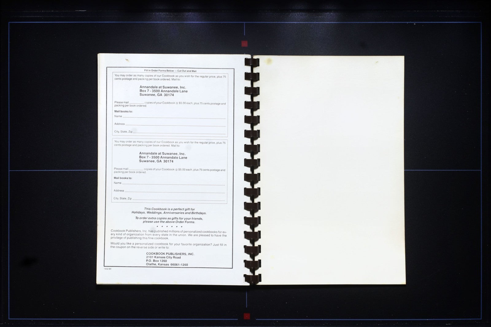 Annandale at Suwanee, Inc. Cookbook (1985) - Georgia - THIN Recipe Book