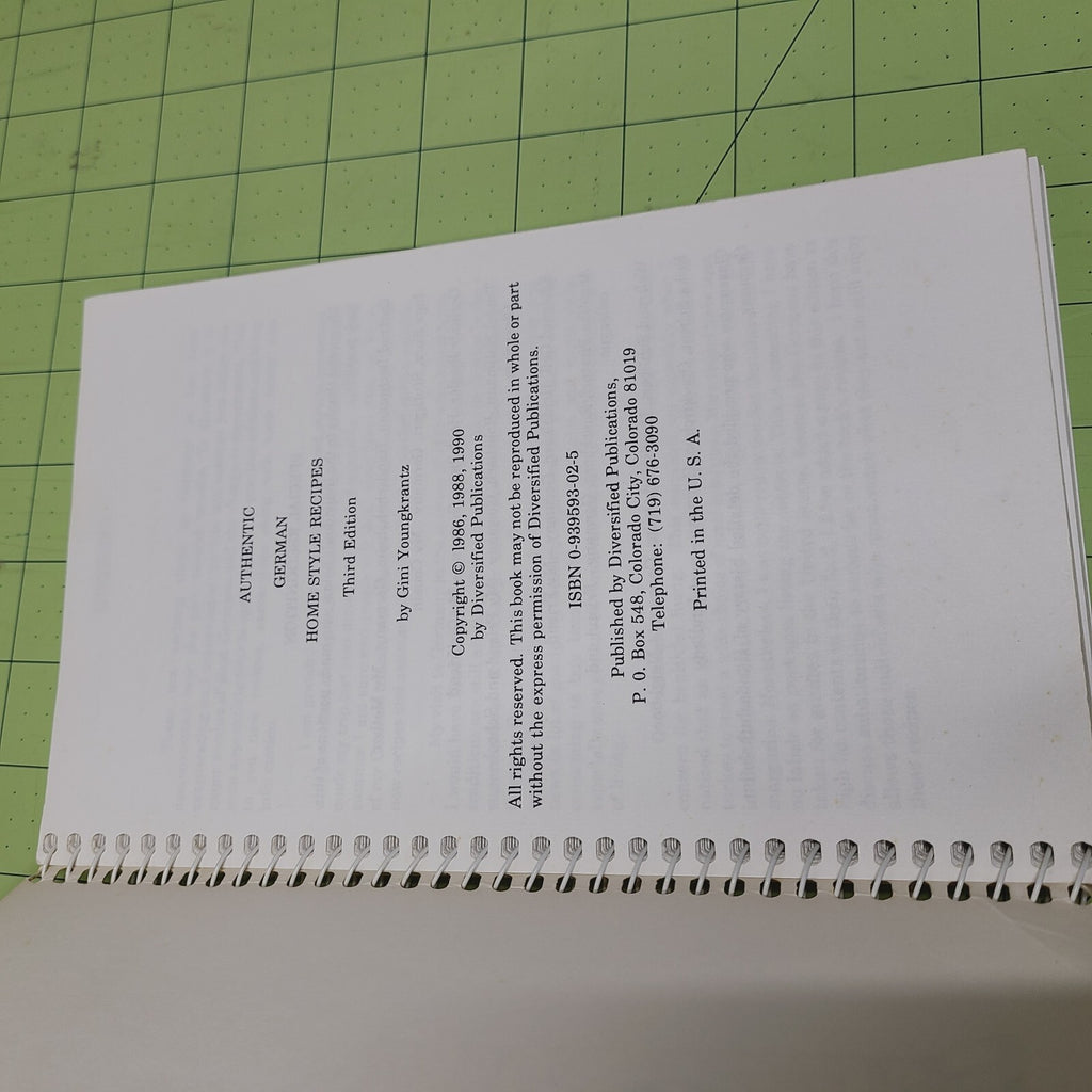 Authentic German Homestyle Recipes Third Edition Gini Youngkrantz Cookbook