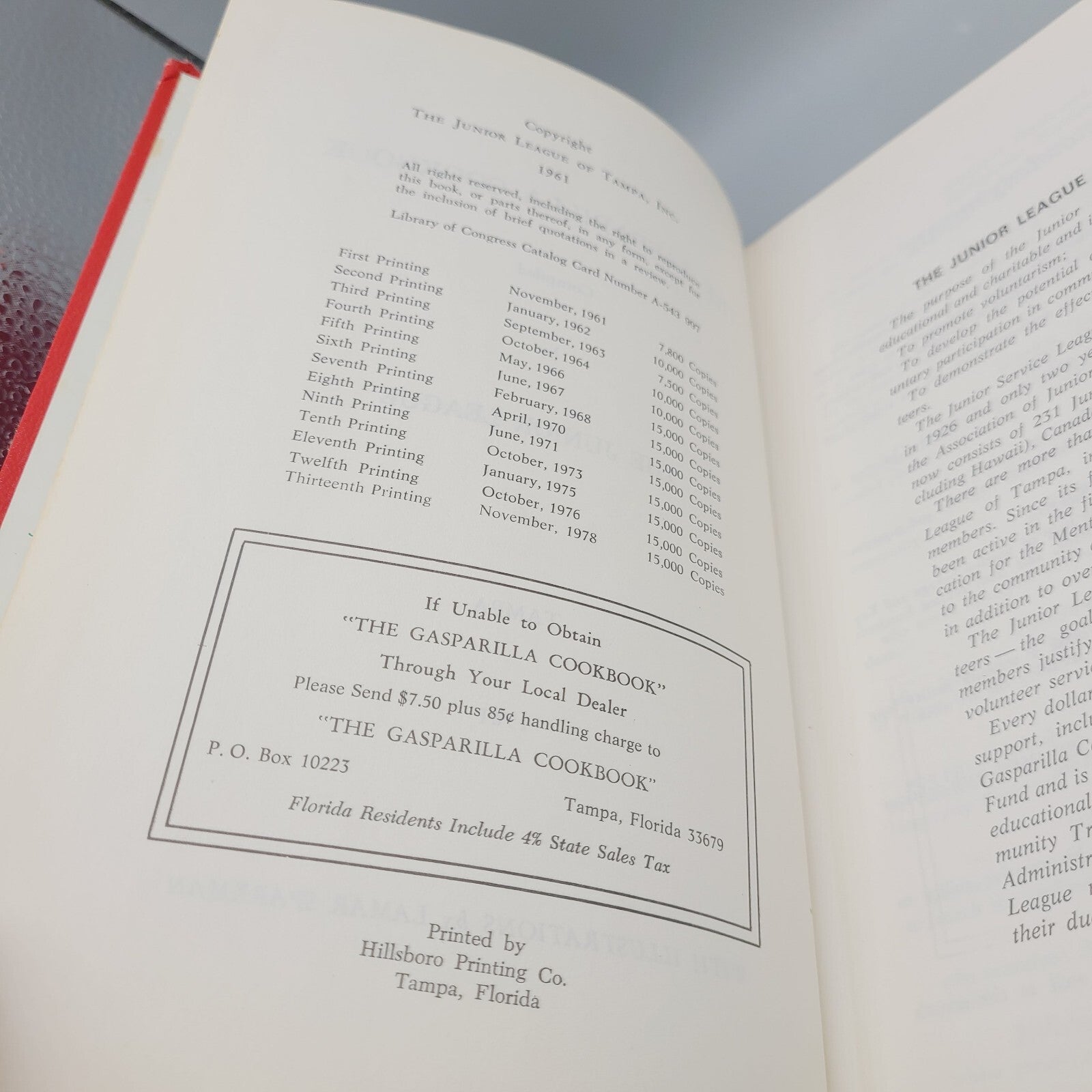 The Gasparilla Cookbook Favorite Florida West Coast Recipes 60's Tampa Jr League