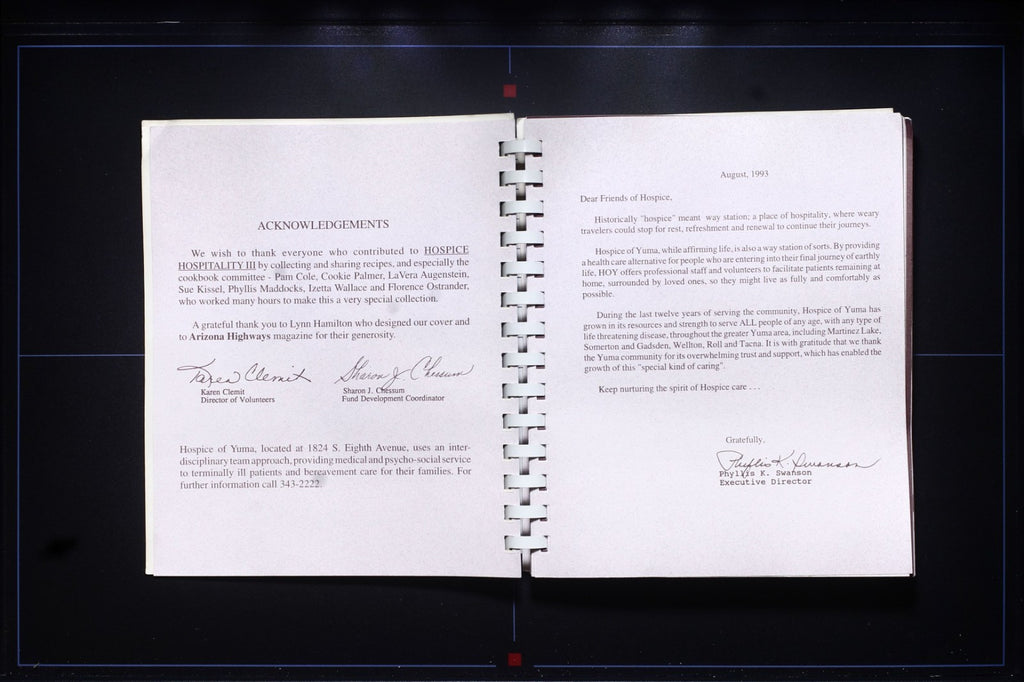 Hospice Hospitality III Cookbook (1993) - Yuma, Arizona - Southwest Recipes