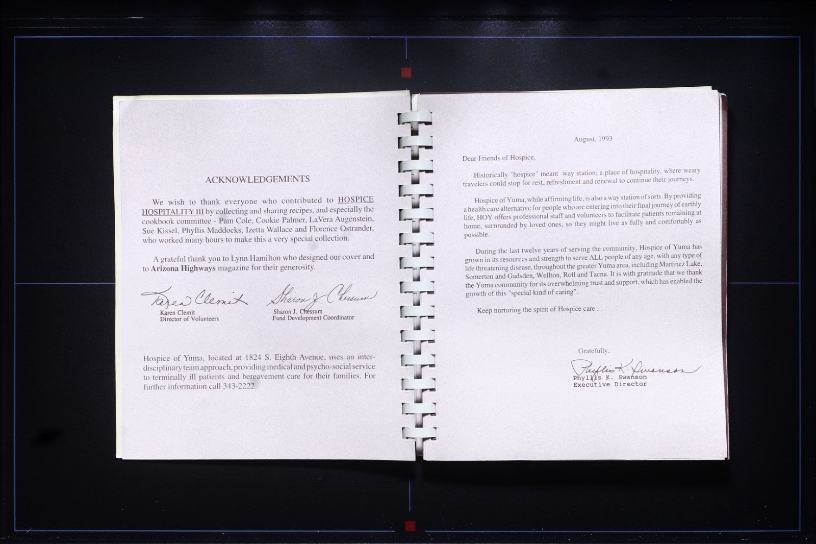 Hospice Hospitality III Cookbook (1993) - Yuma, Arizona - Southwest Recipes