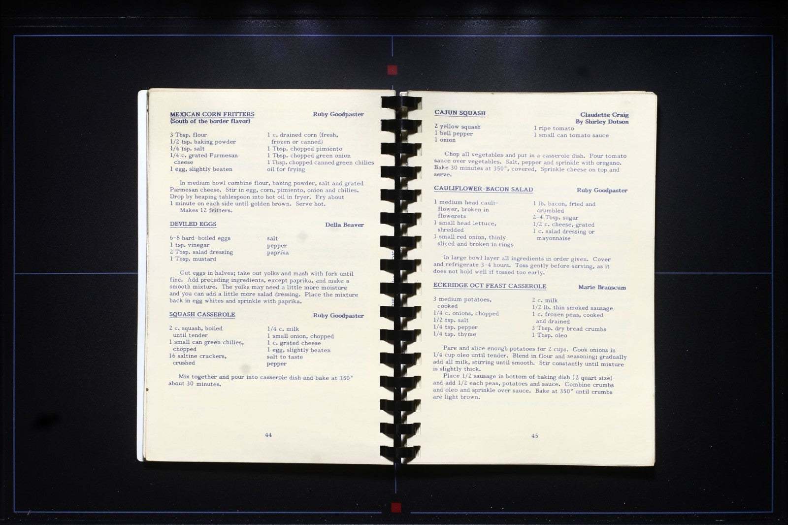 Ott & Vina (Evans) Thomas Cookbook (1988) - Family Recipes