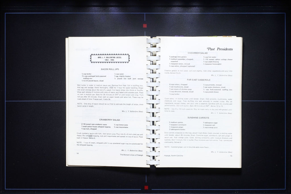 Woman's Club of Raleigh Cookbook (1985) - North Carolina Recipes 80s 