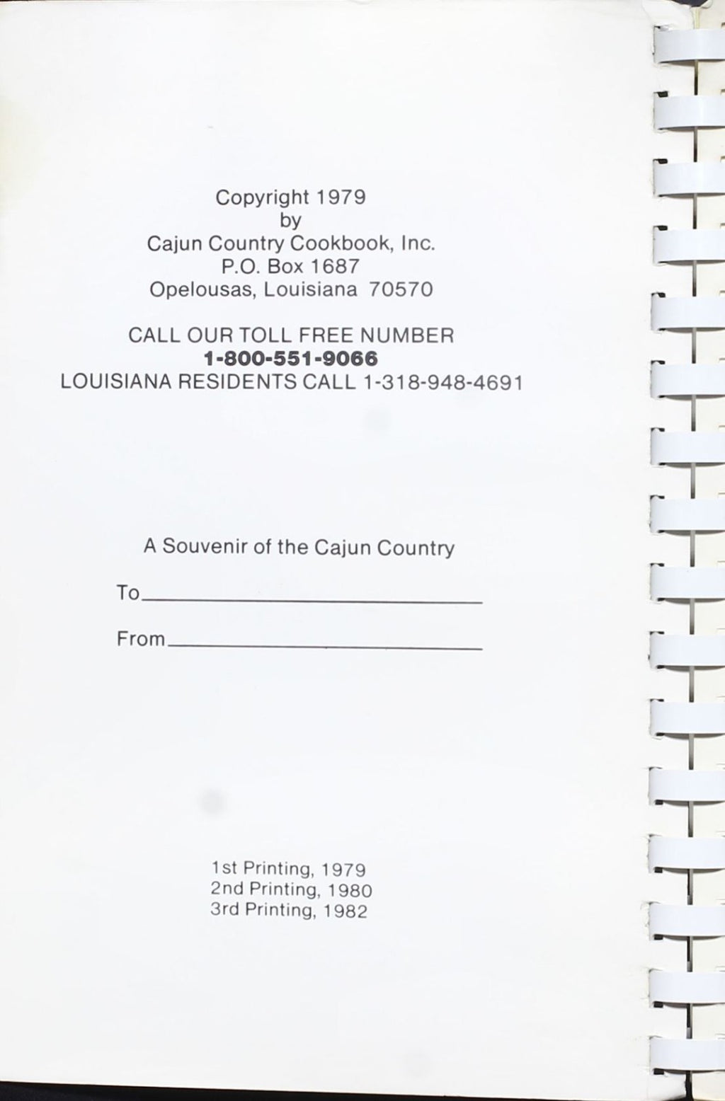 Tony Chachere's Microwave Cajun Country Cookbook - Plastic Comb Binding