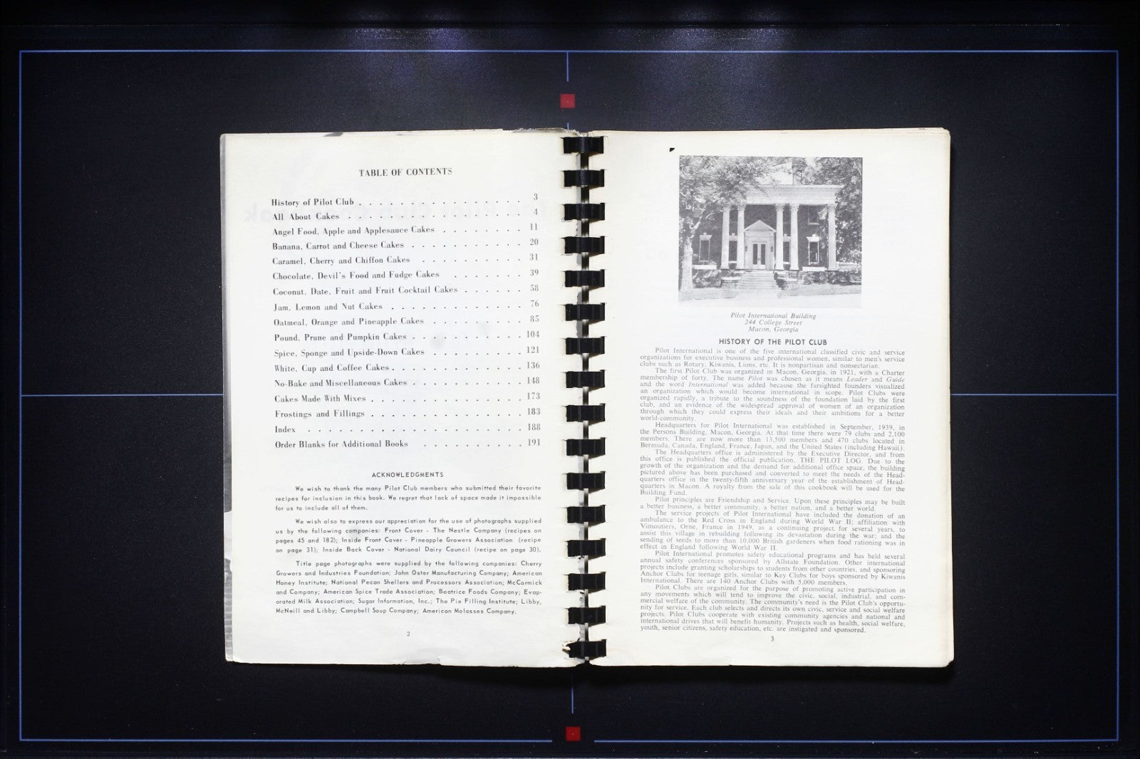 The Pilot Club Cookbook: 900 Favorite Cake Recipes (1965) - Montgomery, Alabama 