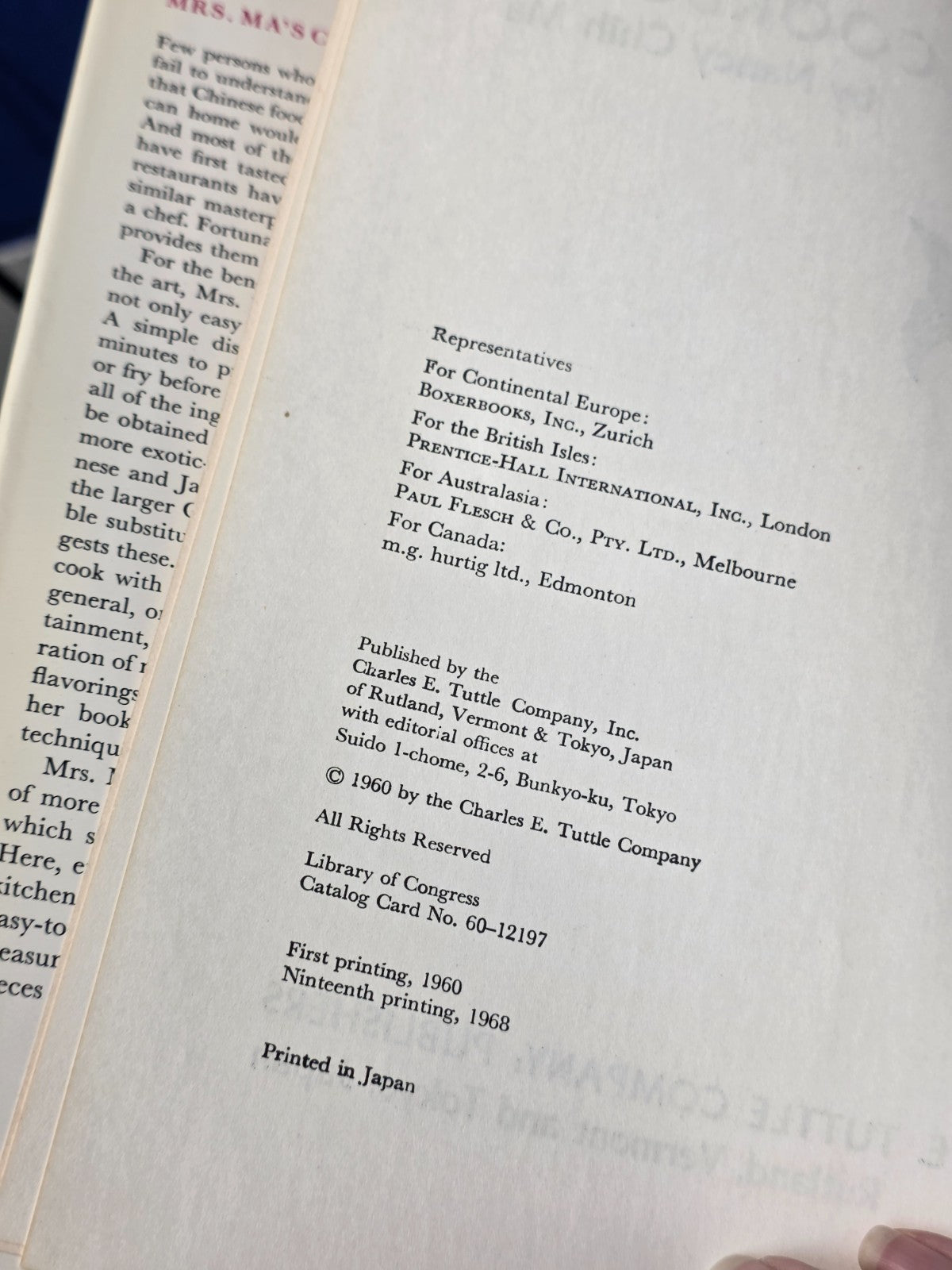 Mrs. Ma's Chinese Cookbook - Nancy Chih Ma - Vintage Hardcover