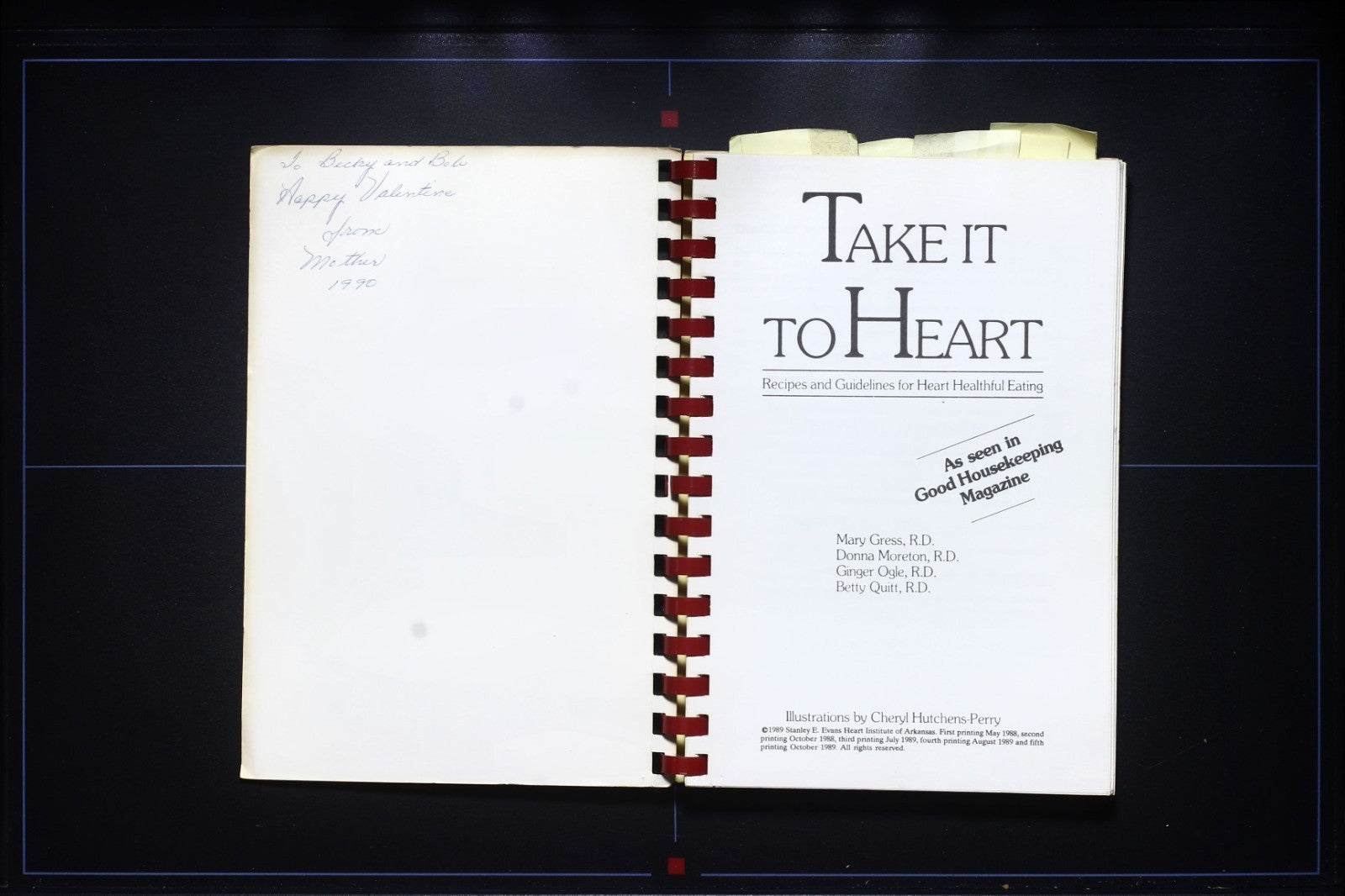 Take it to Heart Cookbook (1989) - Evans Heart Institute Arkansas - Recipes