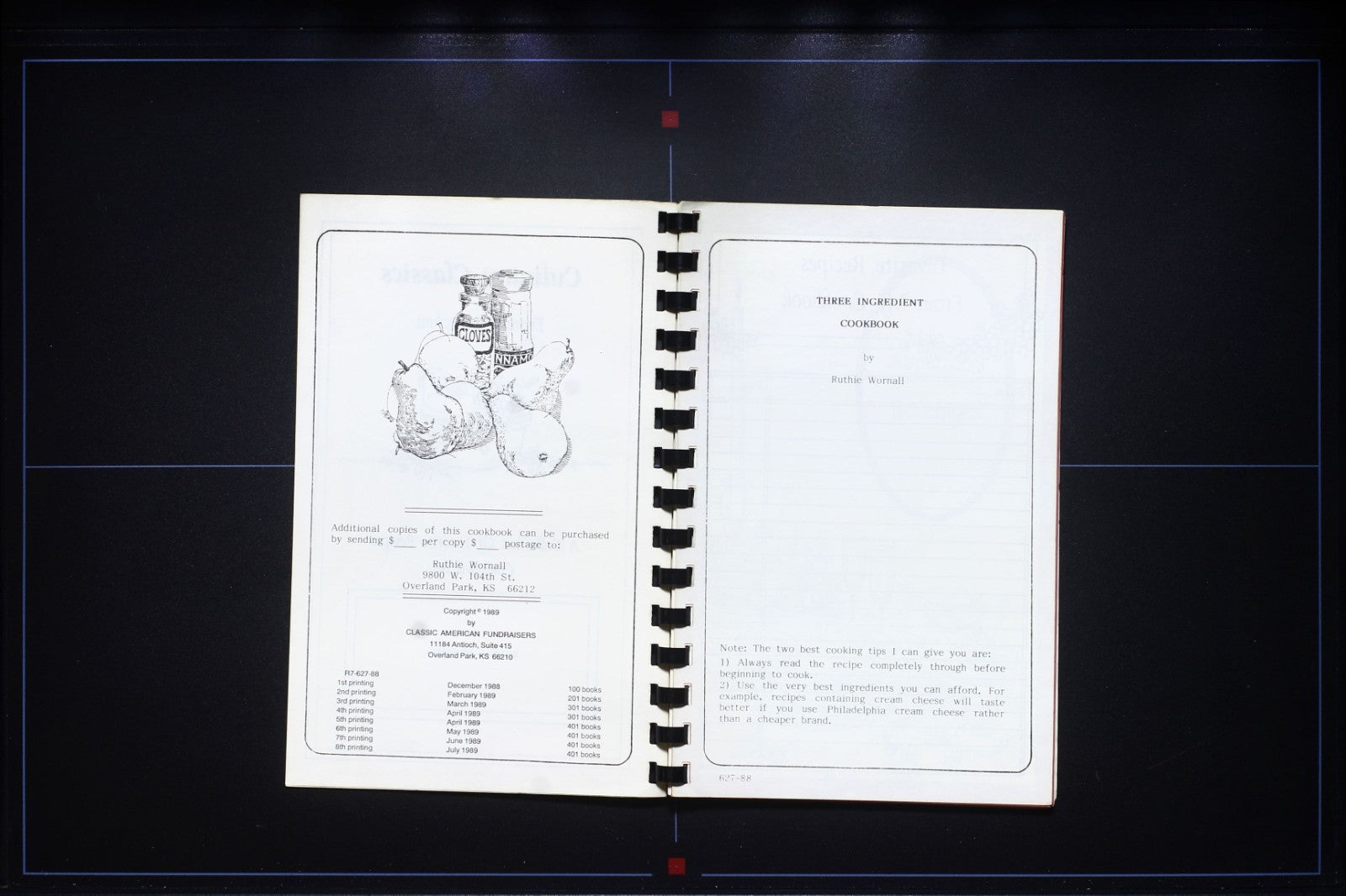 Three Ingredient Cookbook - Ruthie Wornall - Vintage Recipes - Thin Book