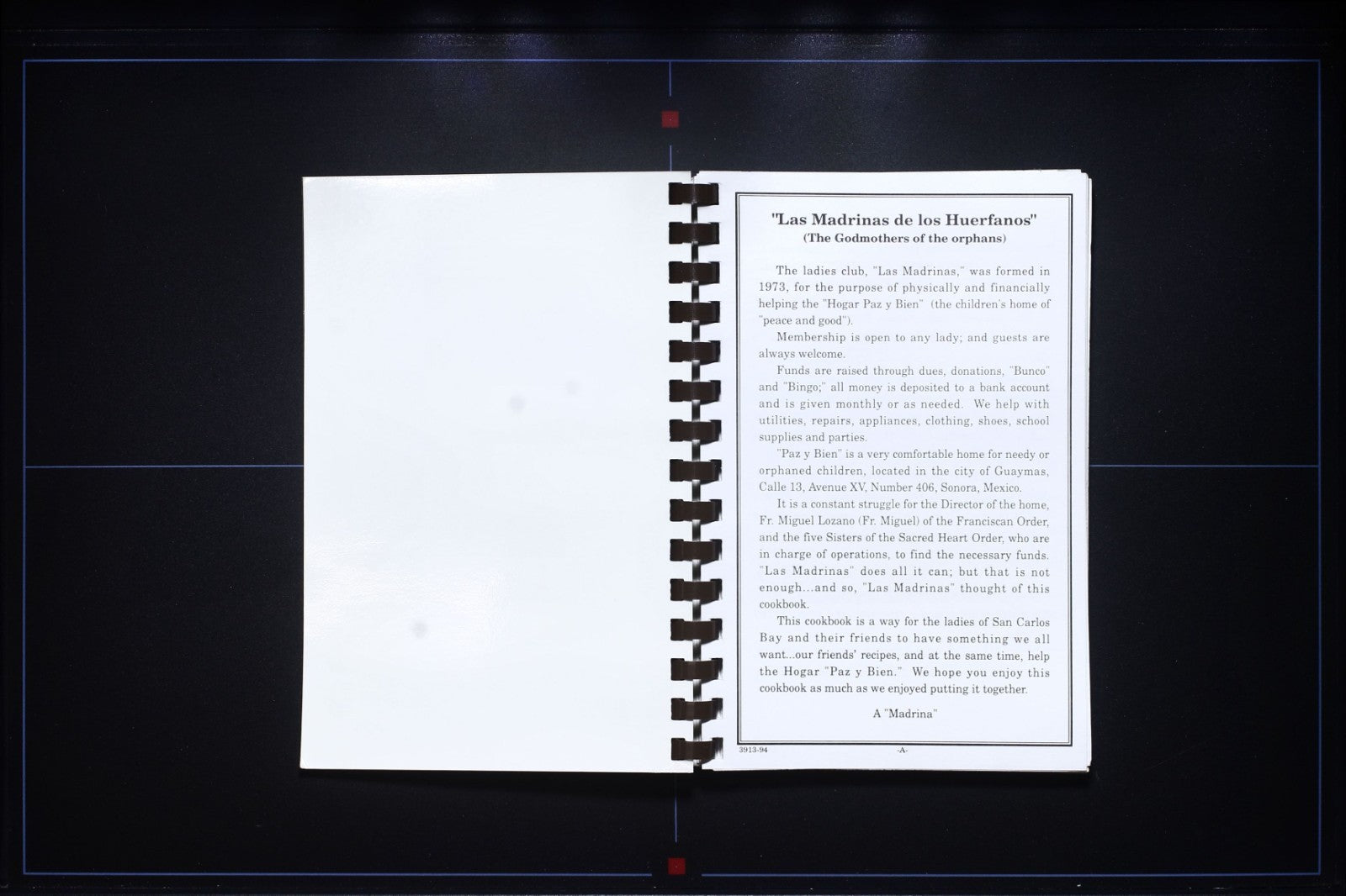 Grandmothers of the Orphans Cookbook - San Carlos Bay, Mexico - Vintage Recipes