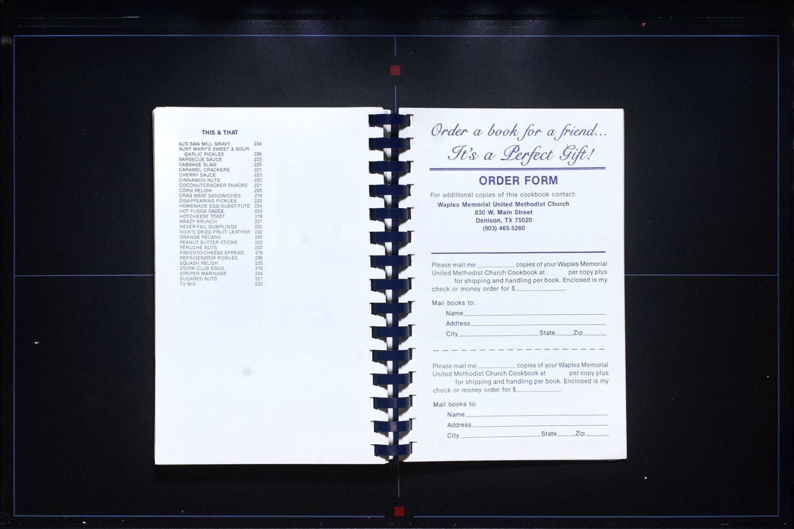 Waples Memorial United Methodist Church Cookbook (1992) - Denison, Texas