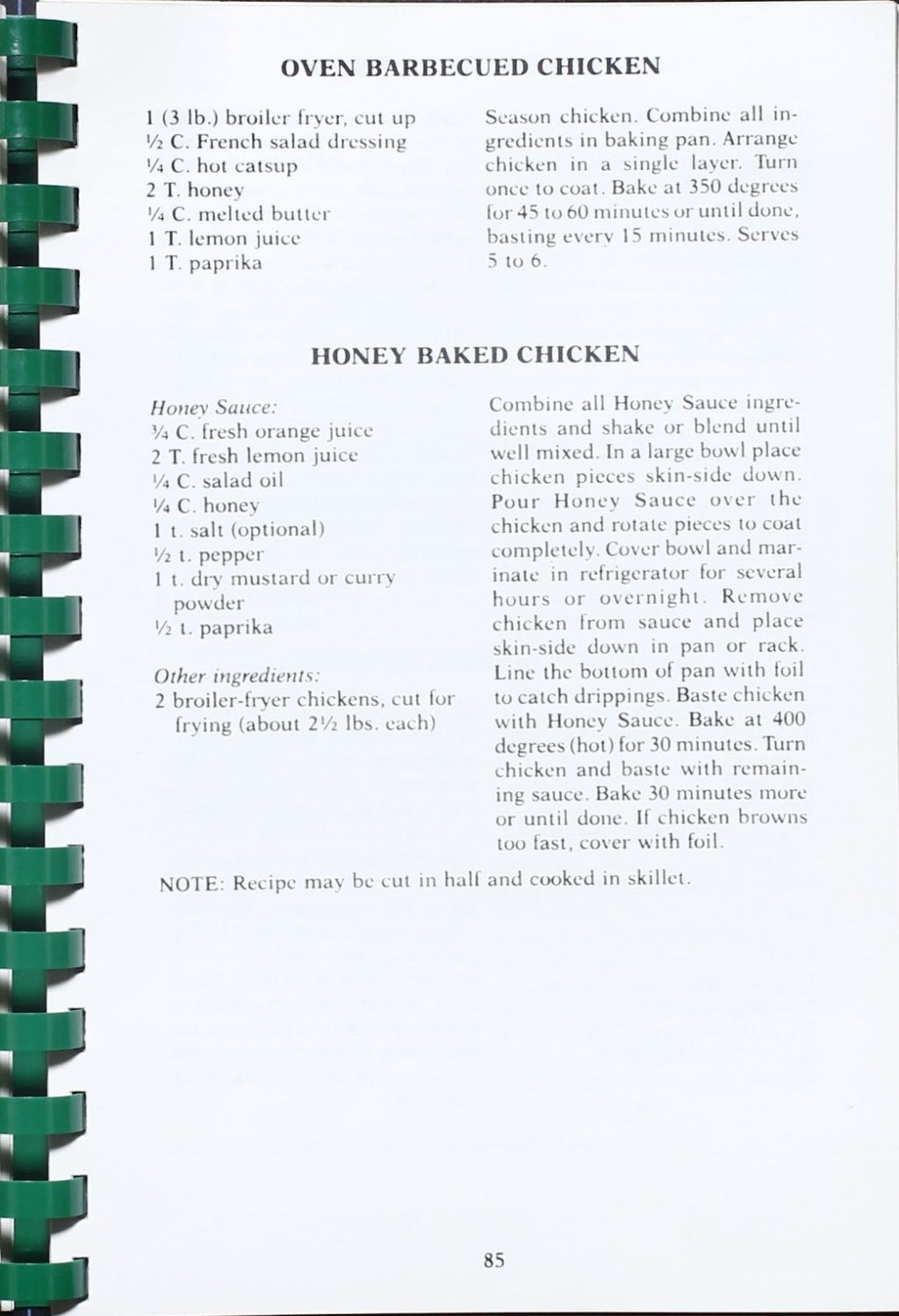 Here's to you, Honey! - Sugarless Cookbook - Joe Parkhill - Plastic Comb Binding