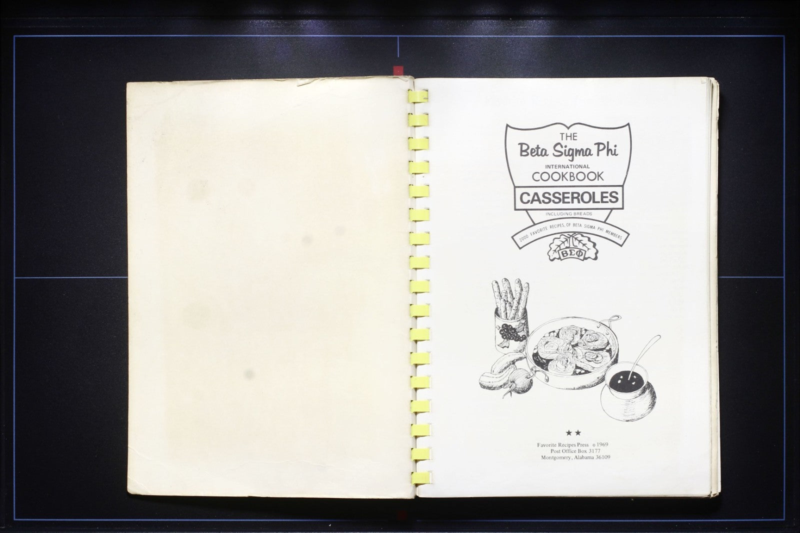 Beta Sigma Phi: Casseroles Cookbook (1969) - Vintage Recipes - Greek Association