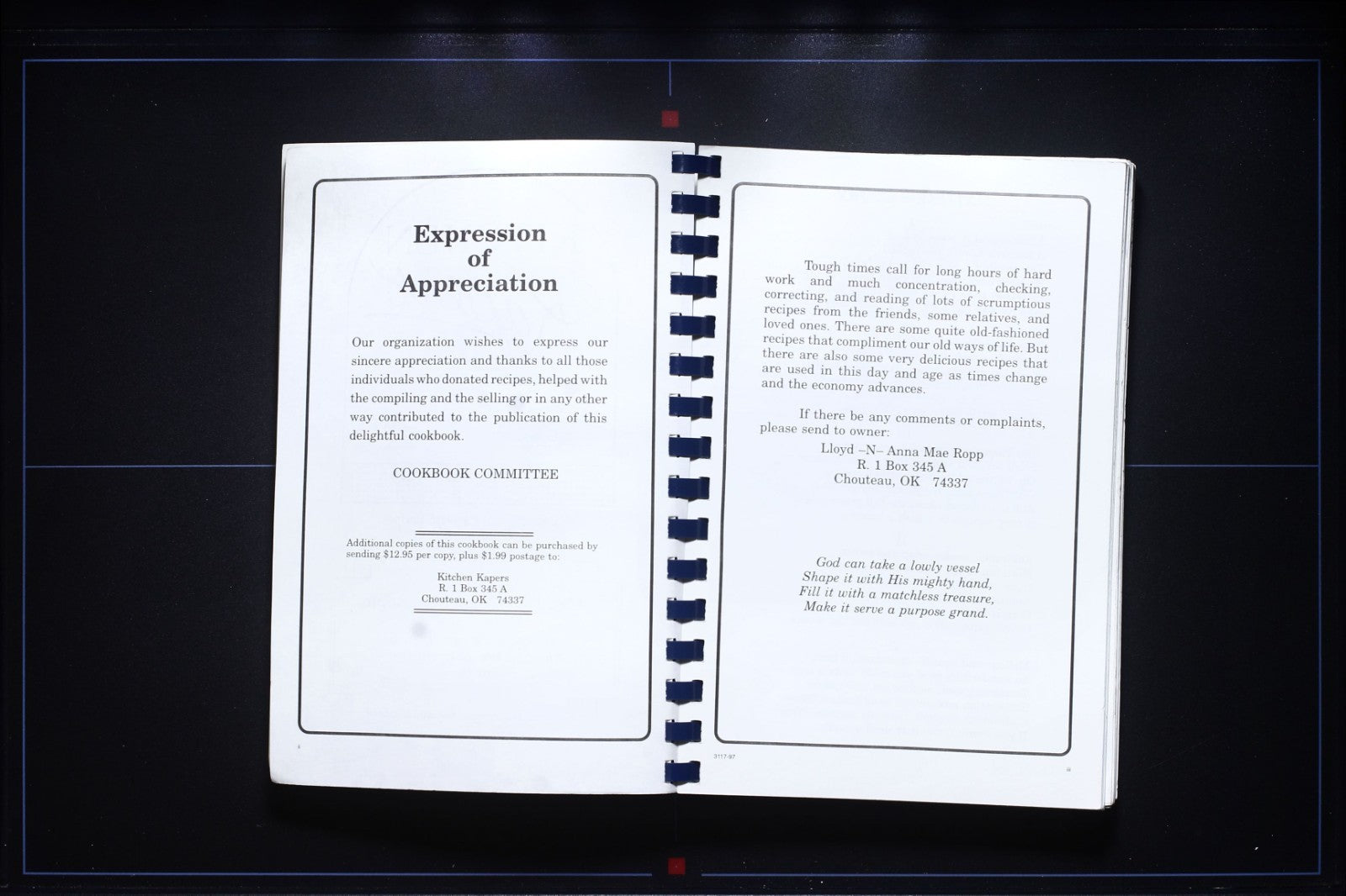 Kitchen Kapers Cookbook - Amish Americans Ropps Bakery - Choteau, OK