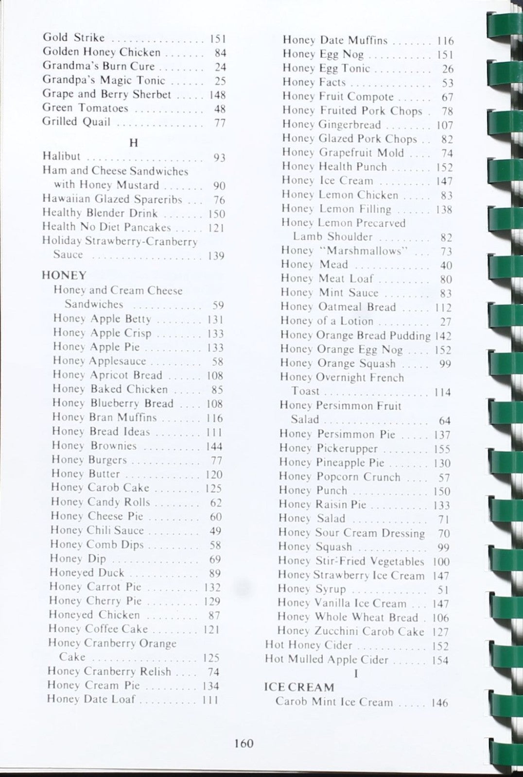 Here's to you, Honey! - Sugarless Cookbook - Joe Parkhill - Plastic Comb Binding