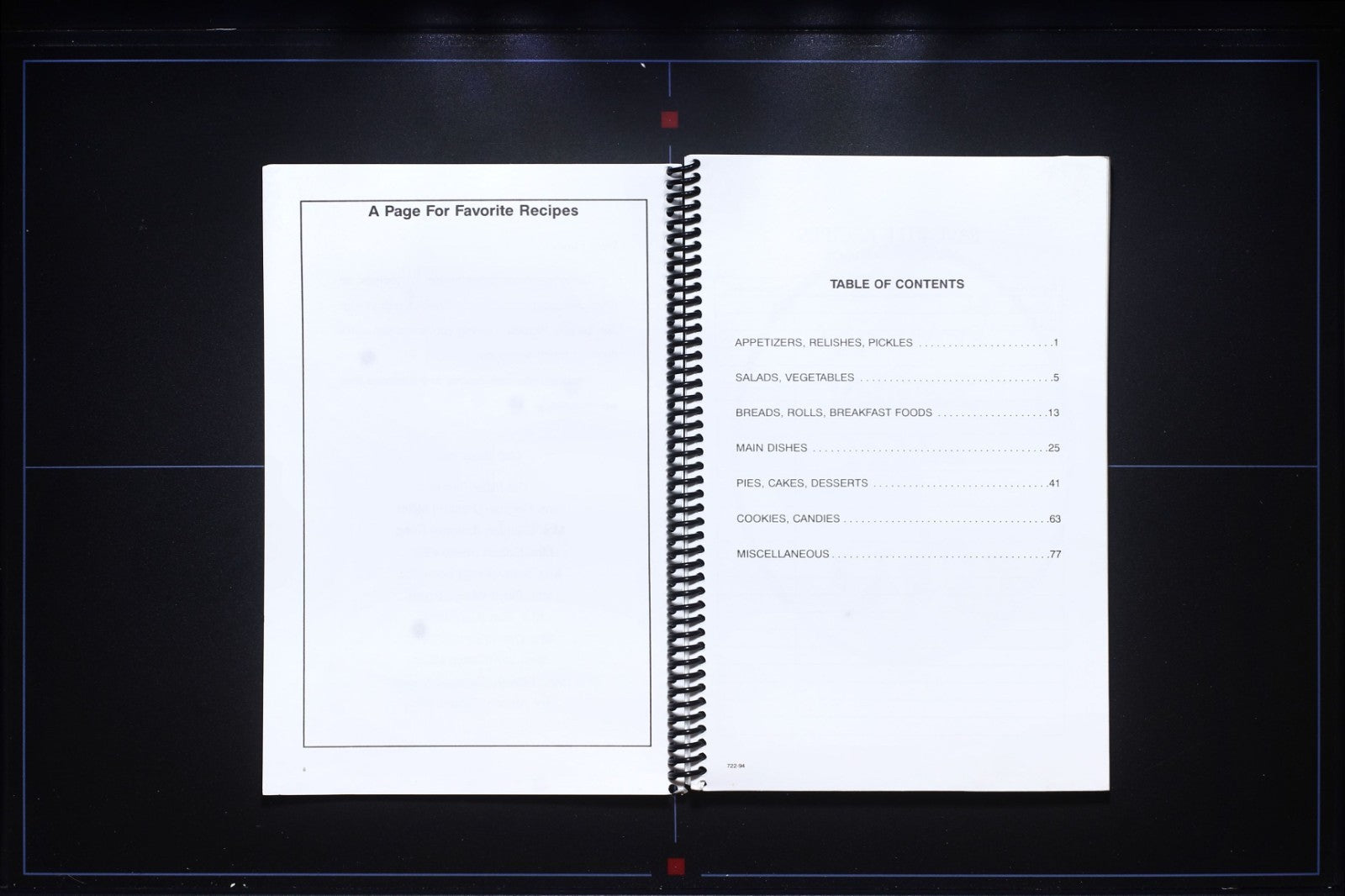 The Miller Families Cookbook - Thin Recipe Book