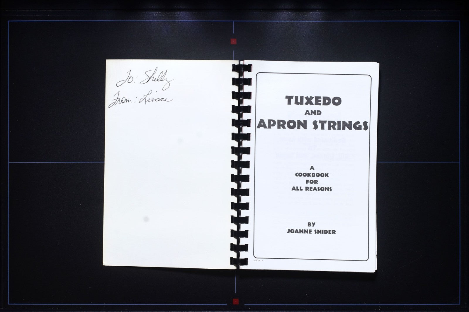 Tuxedo and Apron Strings - Joanne Snider - Vintage Cookbook - Recipes 