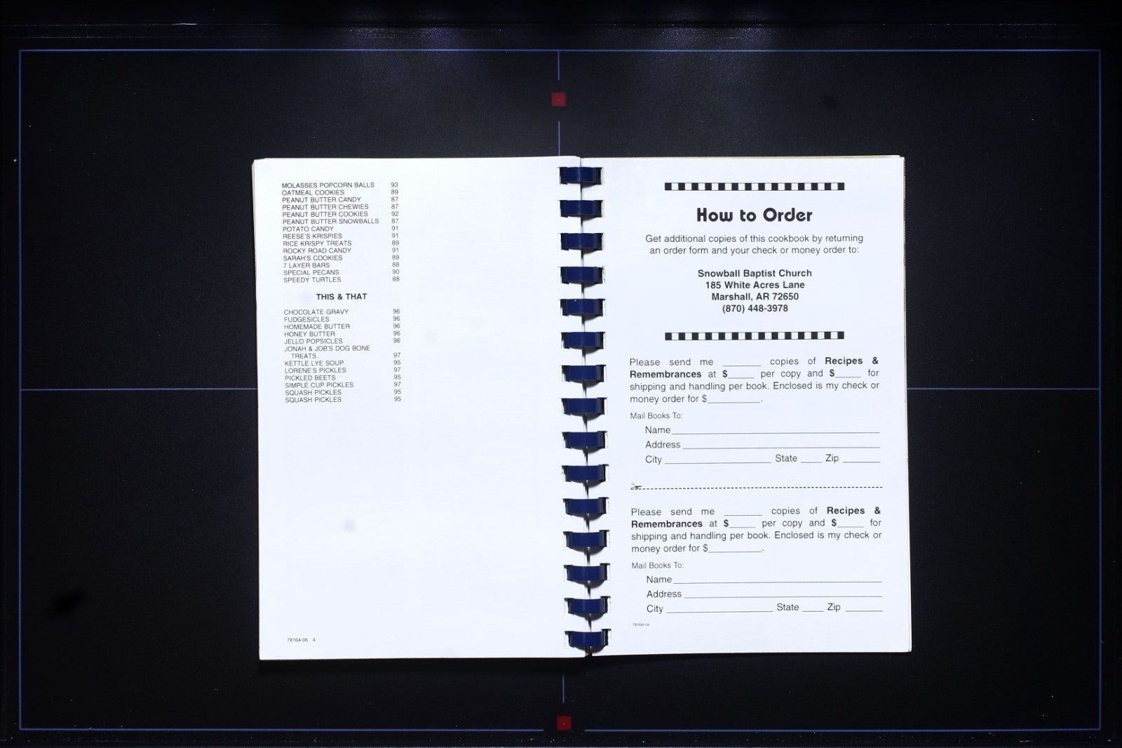 Snowball Baptist Church Cookbook - Marshall, Arkansas - Searcy County Recipes