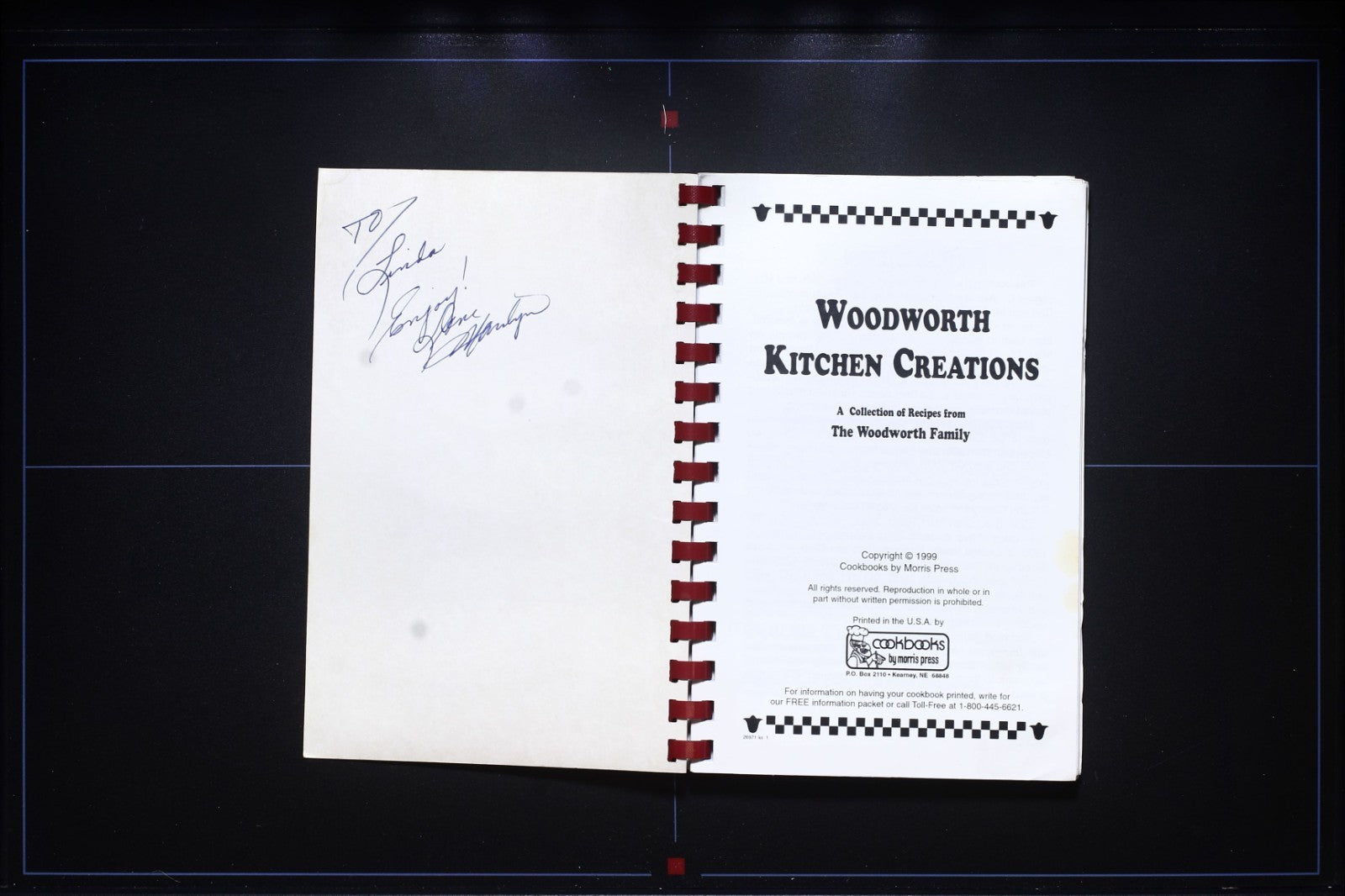 Woodworth Kitchen Recipes Family Cookbook (1999) - Canon City, Colorado