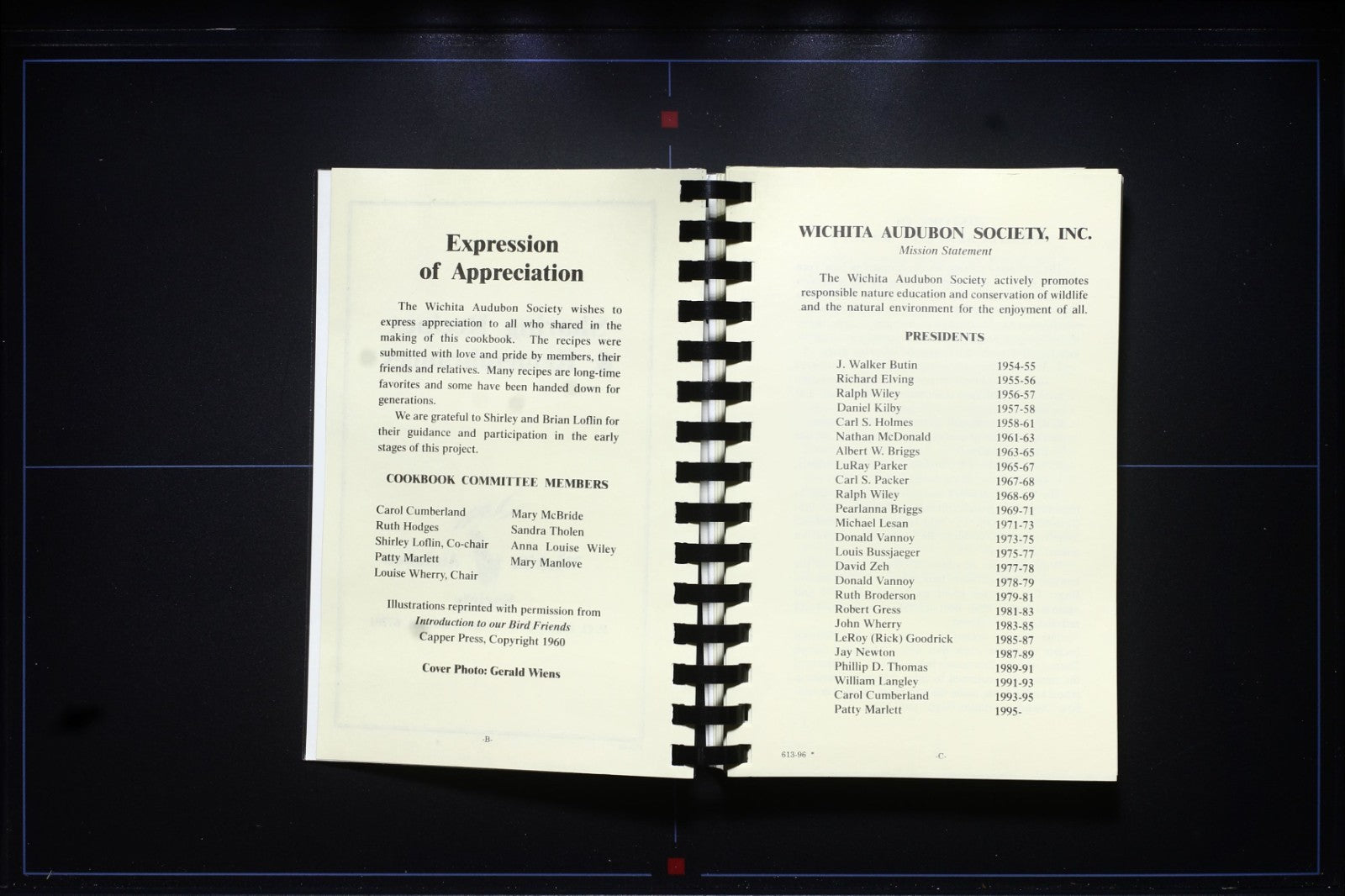 Wichita Audubon Society Cookbook - Recipe Book for Bird Lovers