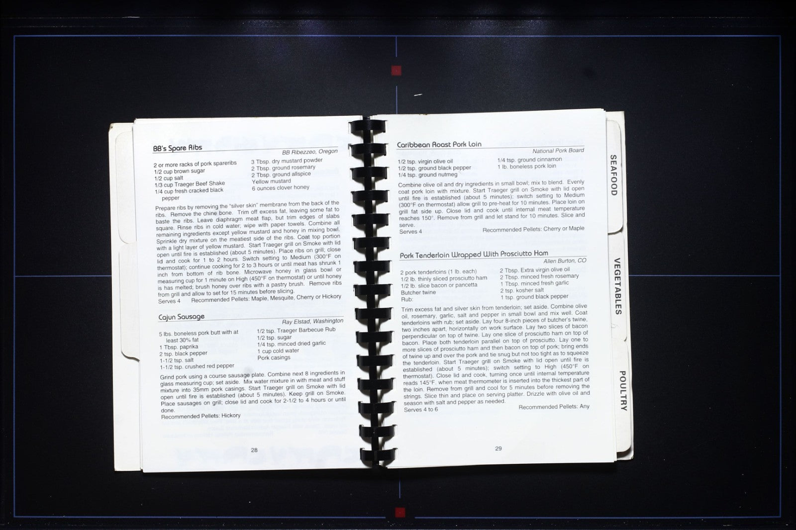 Traeger Cookbook (2008) - Mt. Angel, Oregon - Plastic Comb Binding Recipes