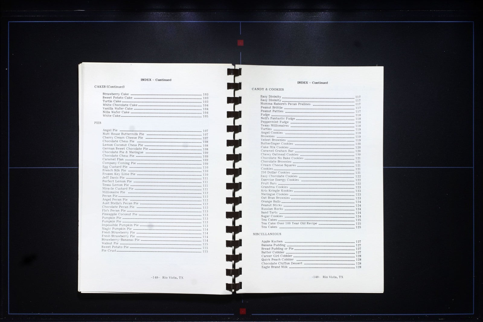 Rio Vista Civic Center Cookbook - Texas - Vintage Community Recipes