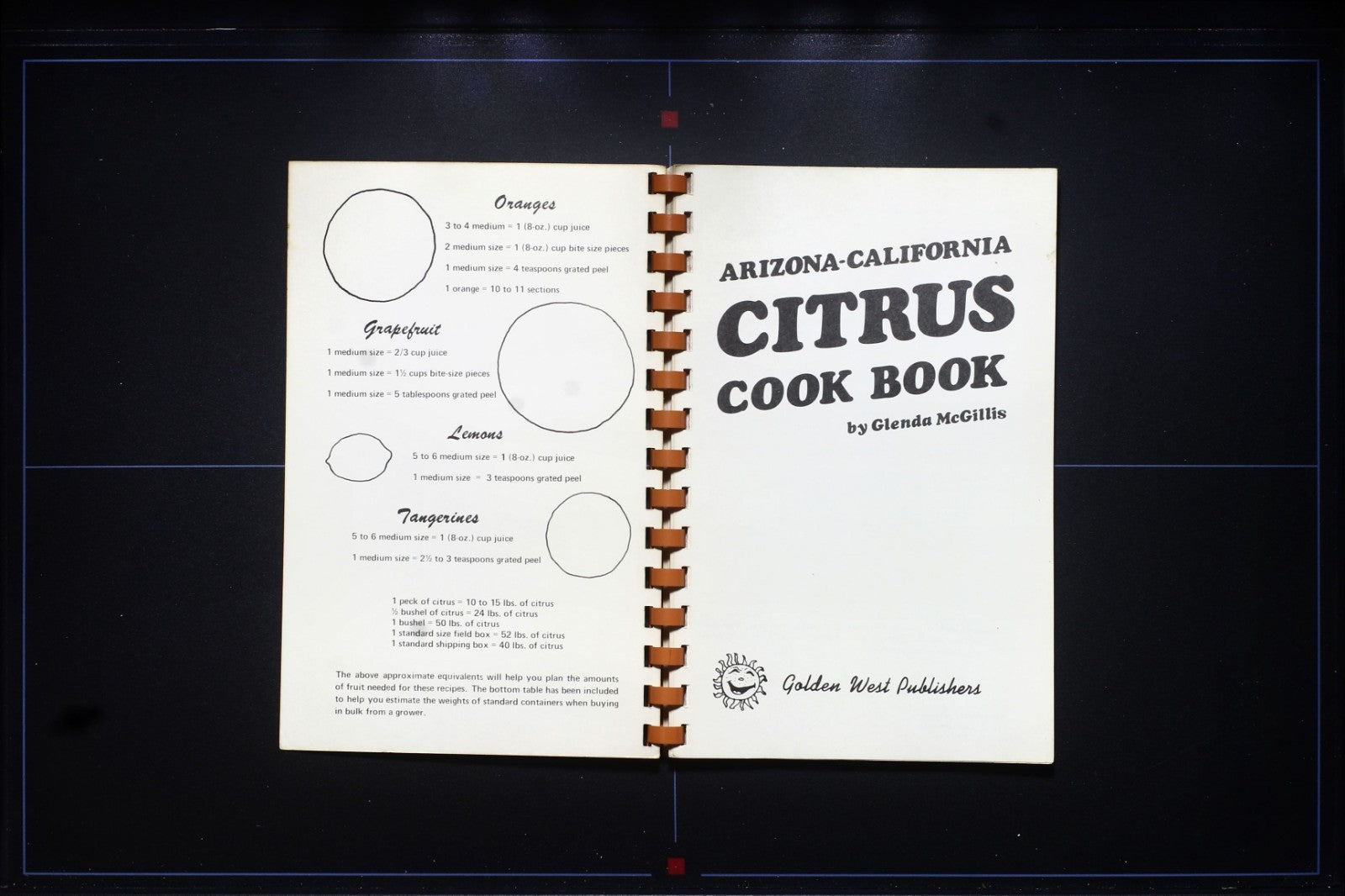 Arizona California Citrus Cookbook (1976) - Glenda McGillis - Vintage Recipes