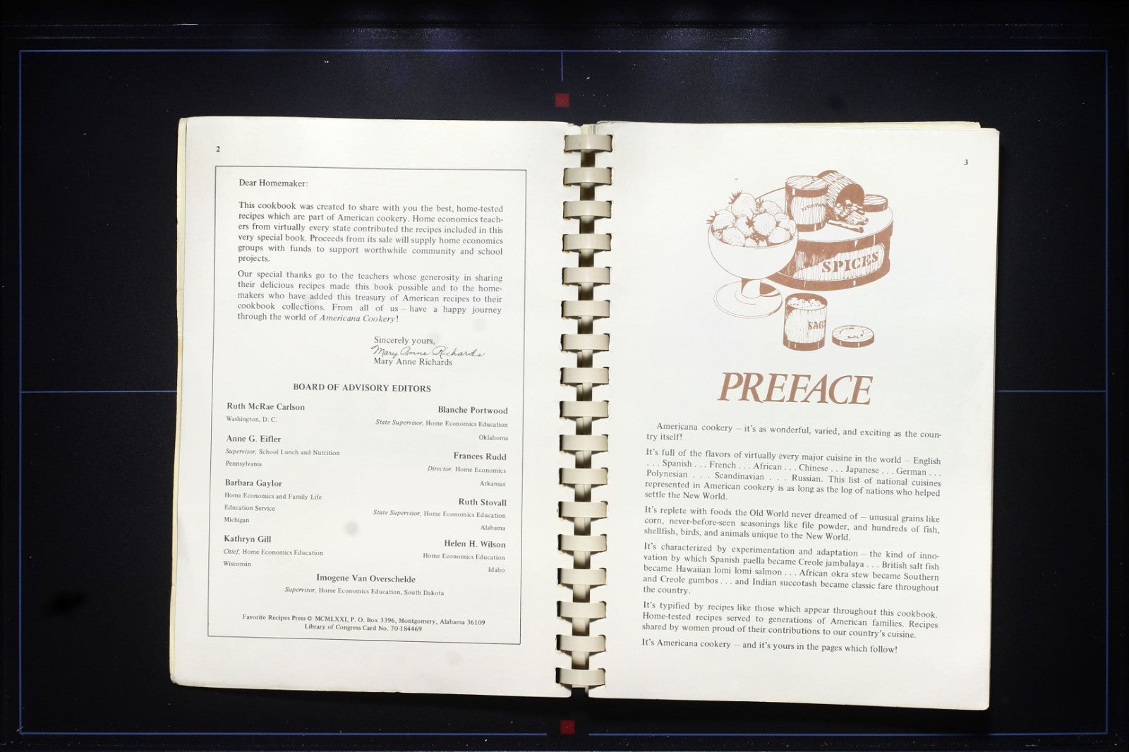 Americana Cookery Cookbook - Recipes of Home Economics Teachers - Vintage