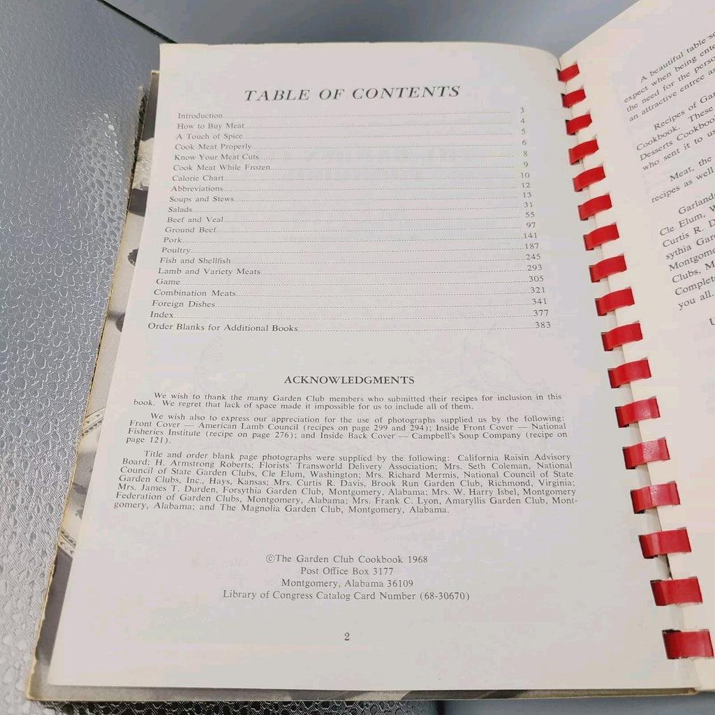 The Garden Club Cookbook Meats (1968) Montgomery Alabama - Vintage Spiral Bound