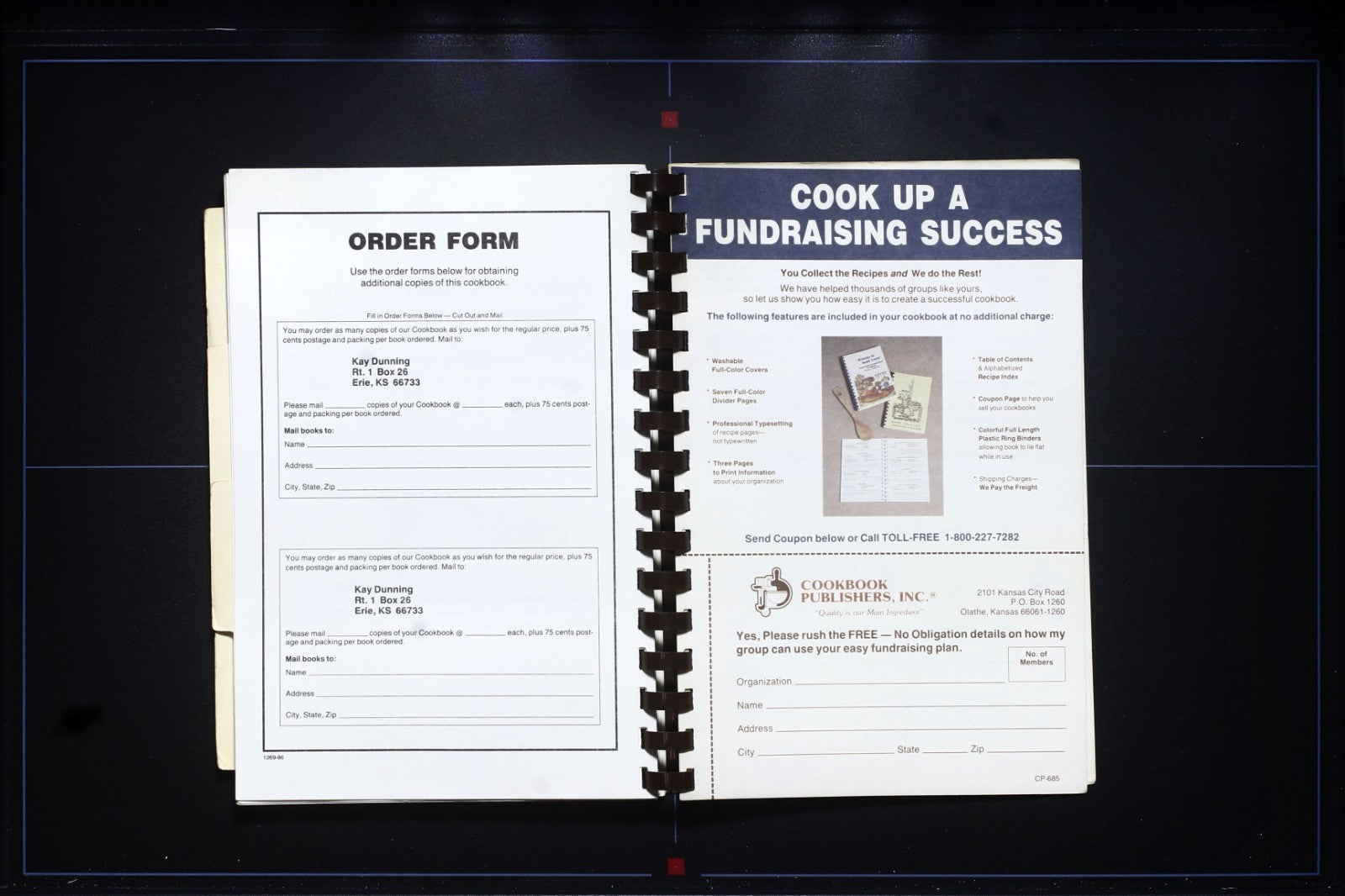 Rawdon Family Cookbook (1986) - Vintage Recipes - Erie, Kansas - Kay Dunning