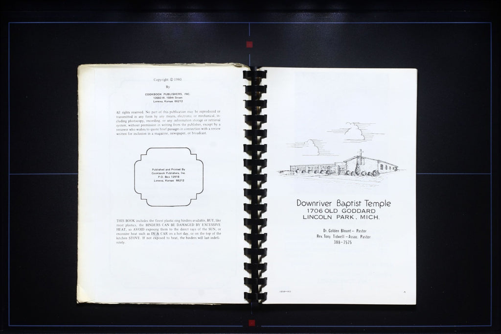 Downriver Baptist Temple (1980) - Lincoln Park, Michigan - Community Cookbook