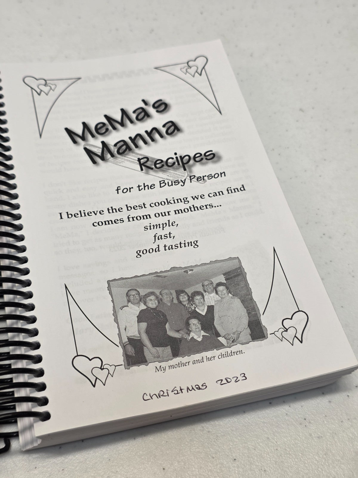 MeMa's Manna Recipes for the Busy Person - Vintage Spiral Cookbook PB