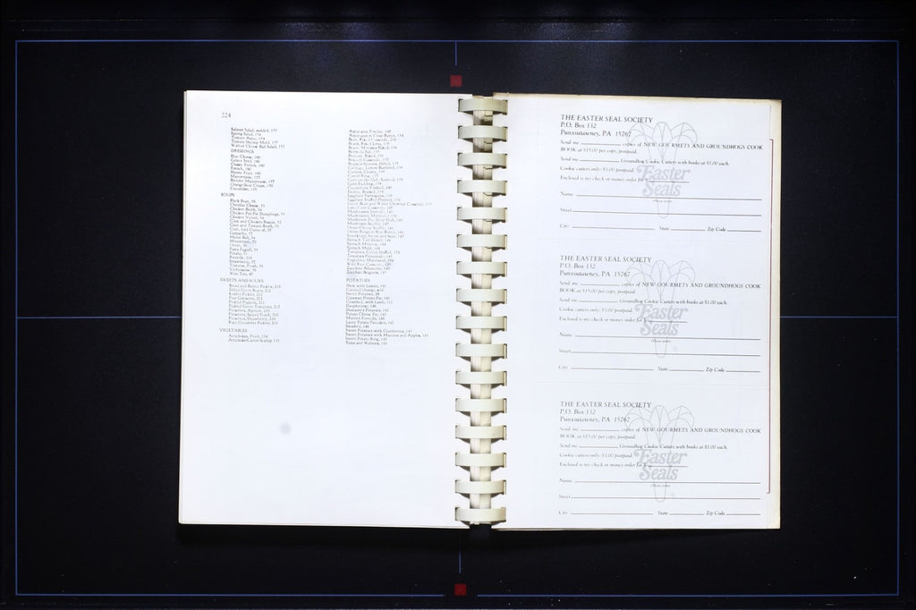 Gourmets & Groundhogs Cookbook - Easter Seal Society - Pennsylvania - Vintage