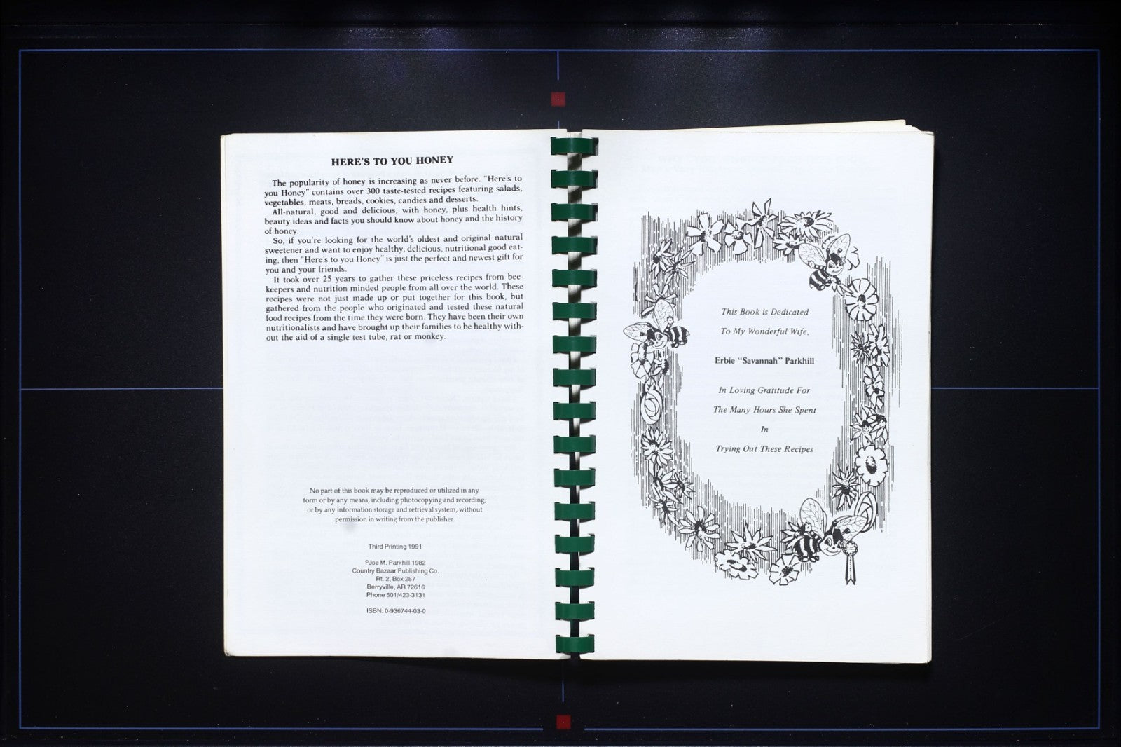 Here's to you, Honey! - Sugarless Cookbook - Joe Parkhill - Vintage Recipes