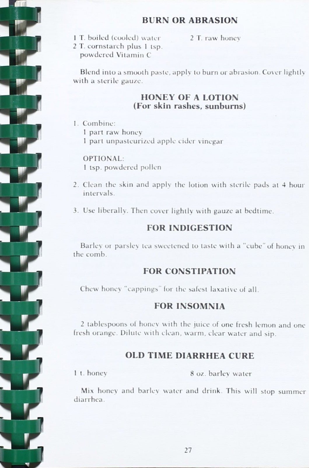 Here's to you, Honey! - Sugarless Cookbook - Joe Parkhill - Plastic Comb Binding