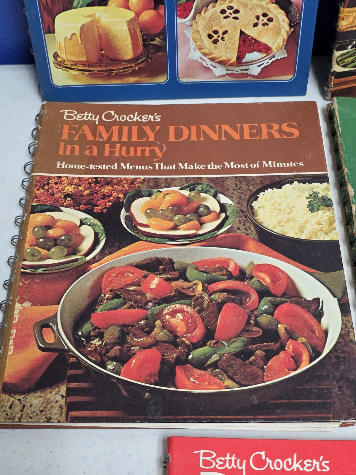 Betty Crocker Set of 5 Cookbooks 1960s Large Spirals - Family Dinners, Hostess