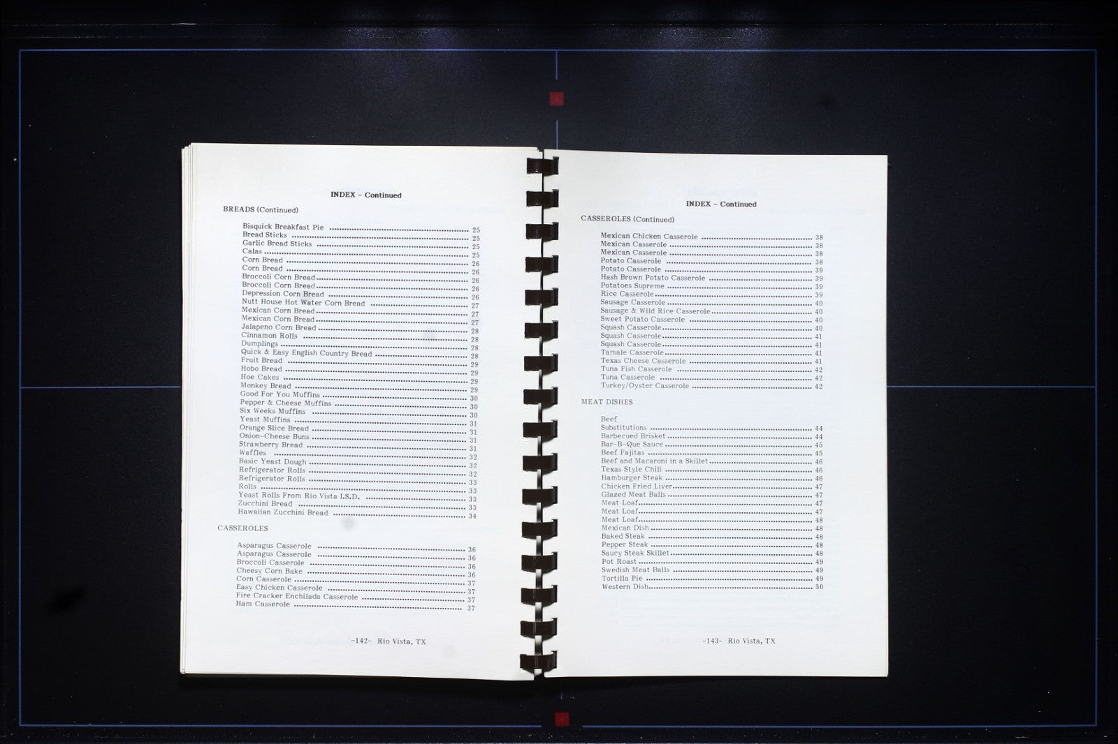 Rio Vista Civic Center Cookbook - Texas - Vintage Community Recipes