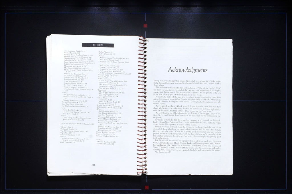 Aunt Bee's Mayberry Cookbook (1991)  - Spiral - Vintage Pop Culture Recipe Book