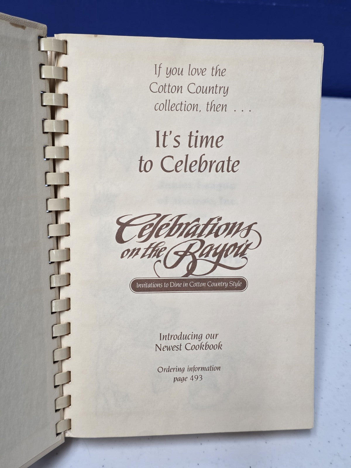 The Cotton Country Collection Cookbook HC 1975 Louisiana Recipes  W4