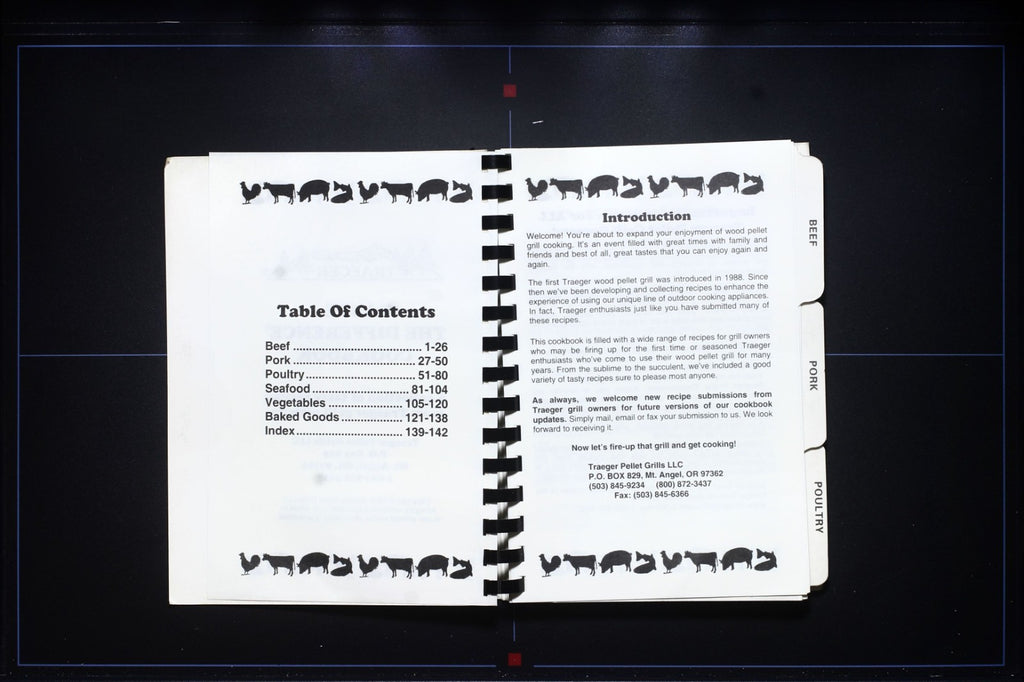 Traeger Cookbook (2008) - Mt. Angel, Oregon - Plastic Comb Binding Recipes