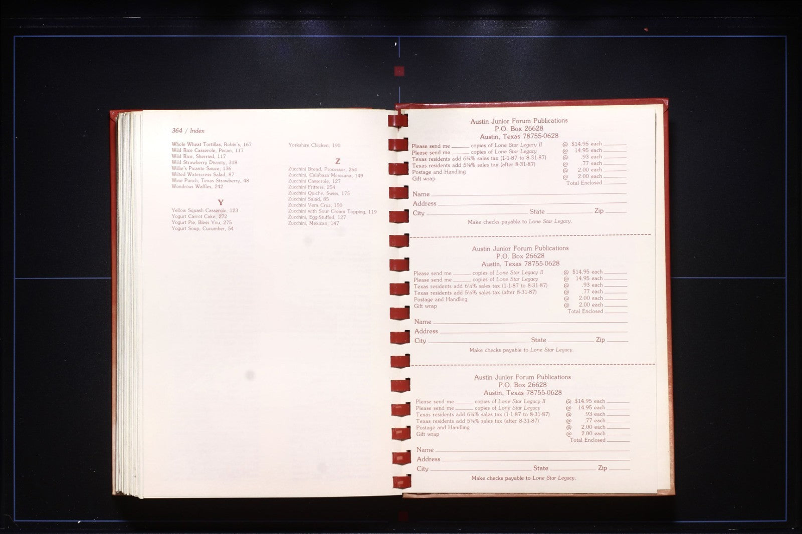 Lone Star Legacy II Cookbook - Austin, Texas Junior League - Recipes